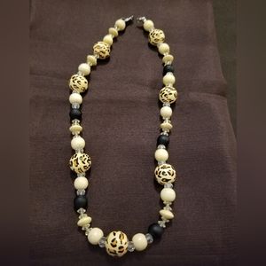 NWT Handcrafted Cheeta Print and Black Beaded Jewelry